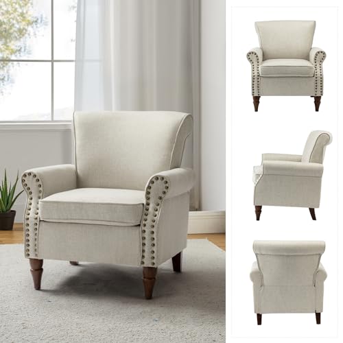 Accent Chairs Set of 2 with Wood Legs & Removable Cushion, RED T416461