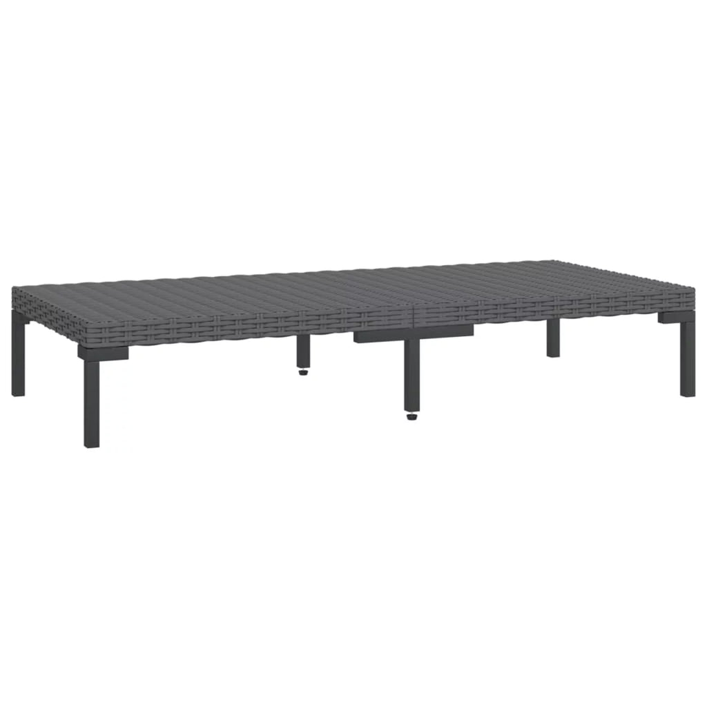 Dark Gray Half Round Poly Rattan Patio Coffee Table N33595