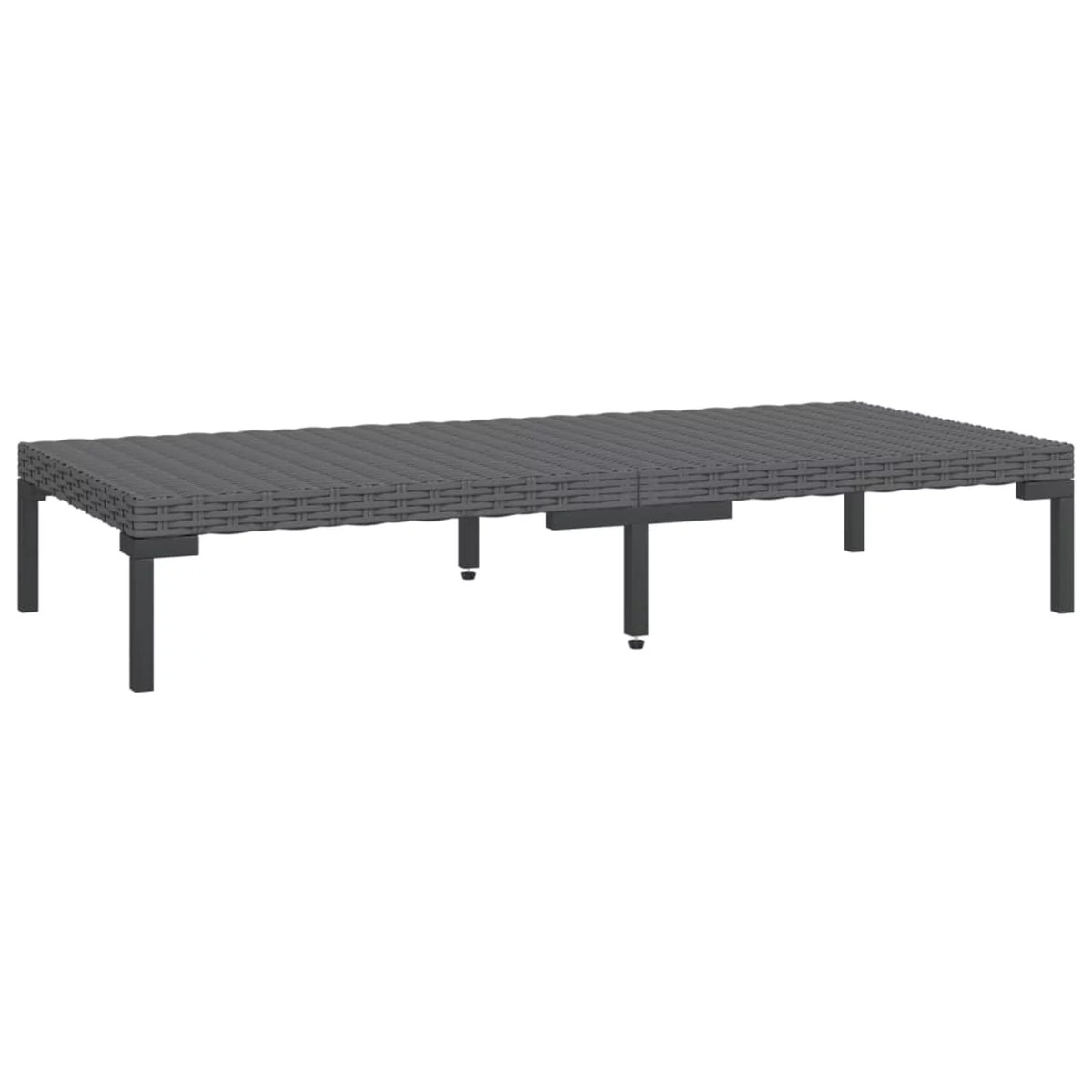 Dark Gray Half Round Poly Rattan Patio Coffee Table N33595