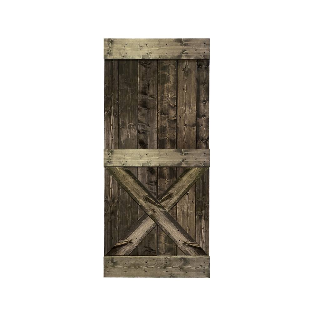 Solid Knotty Pine Wood Interior Sliding Barn Door Slab D329599