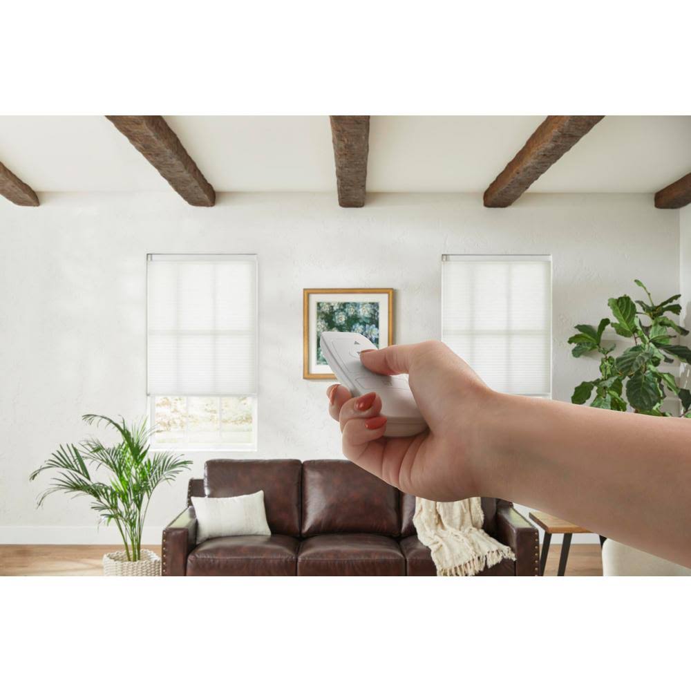 White Cordless Light Filtering Motorized Cellular Shade 63.75 in. W x 48 in. L A525