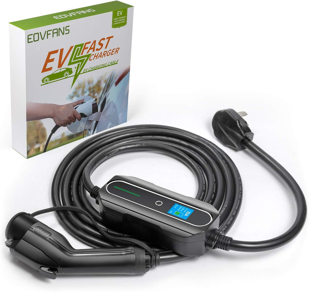 Portable EV Charger, NEMA14-50 220V-240V, 32 Amp Level 2 J1772 Charging Cable (Black) L390451