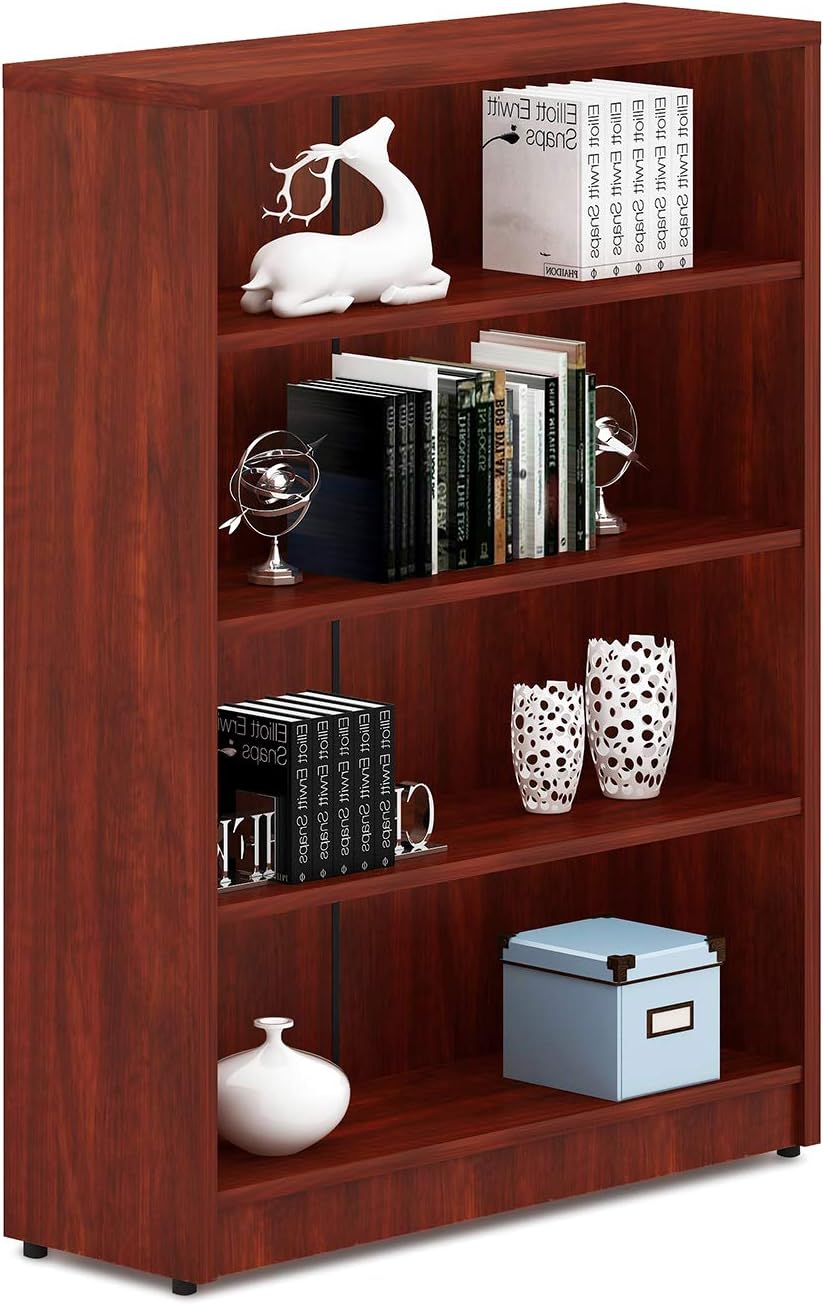 5-Shelf White Wood Bookcase T8314