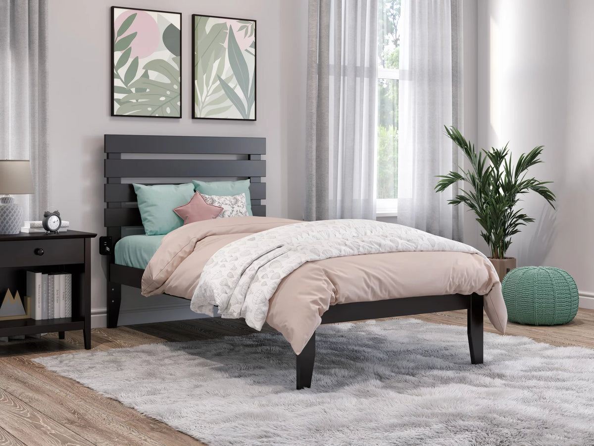 14" Twin Wood Platform Bed Frame with Headboard N206748