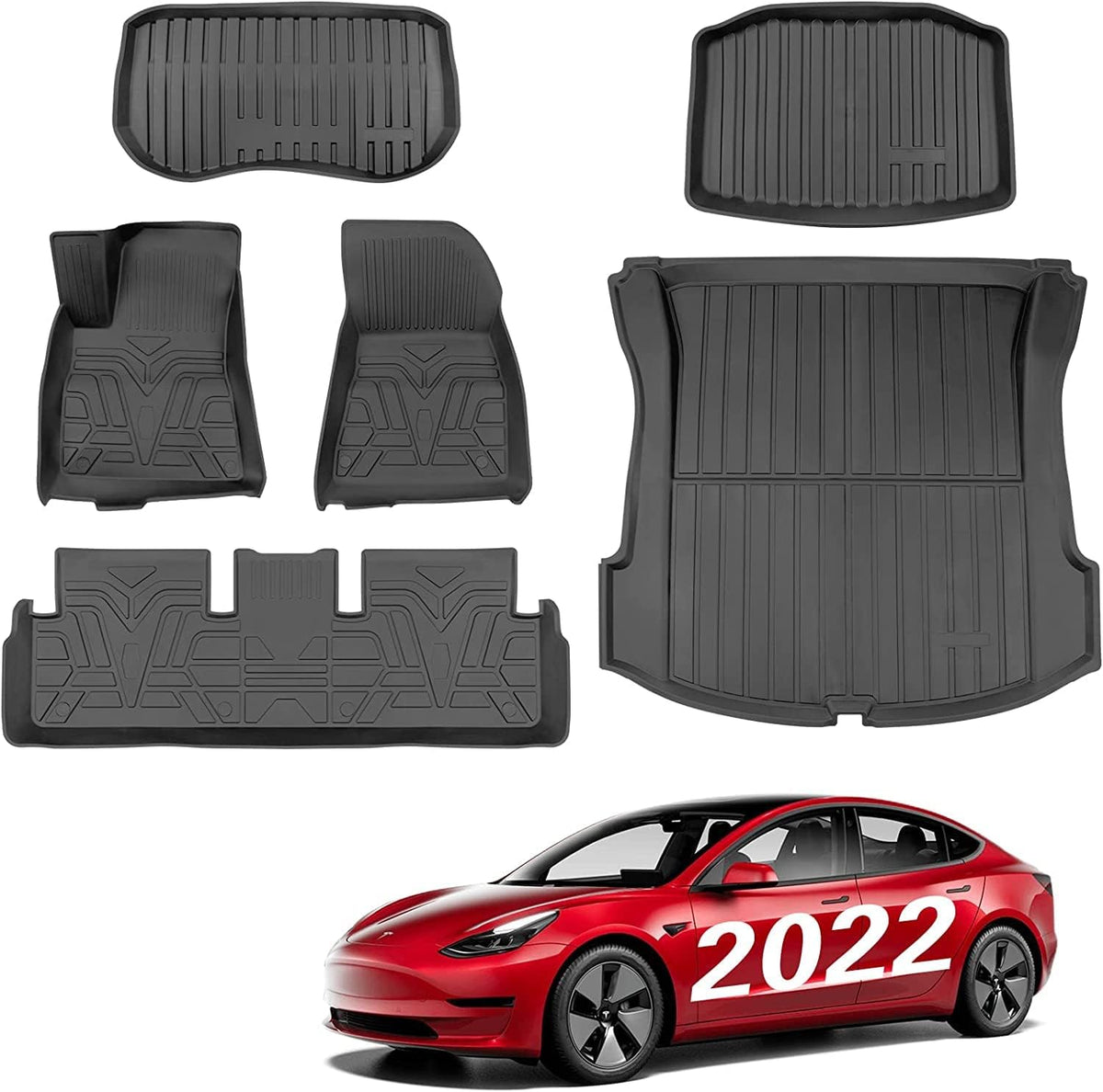 TPE All-Weather Floor Mat Set for Model 3 2021 2022 Y206441