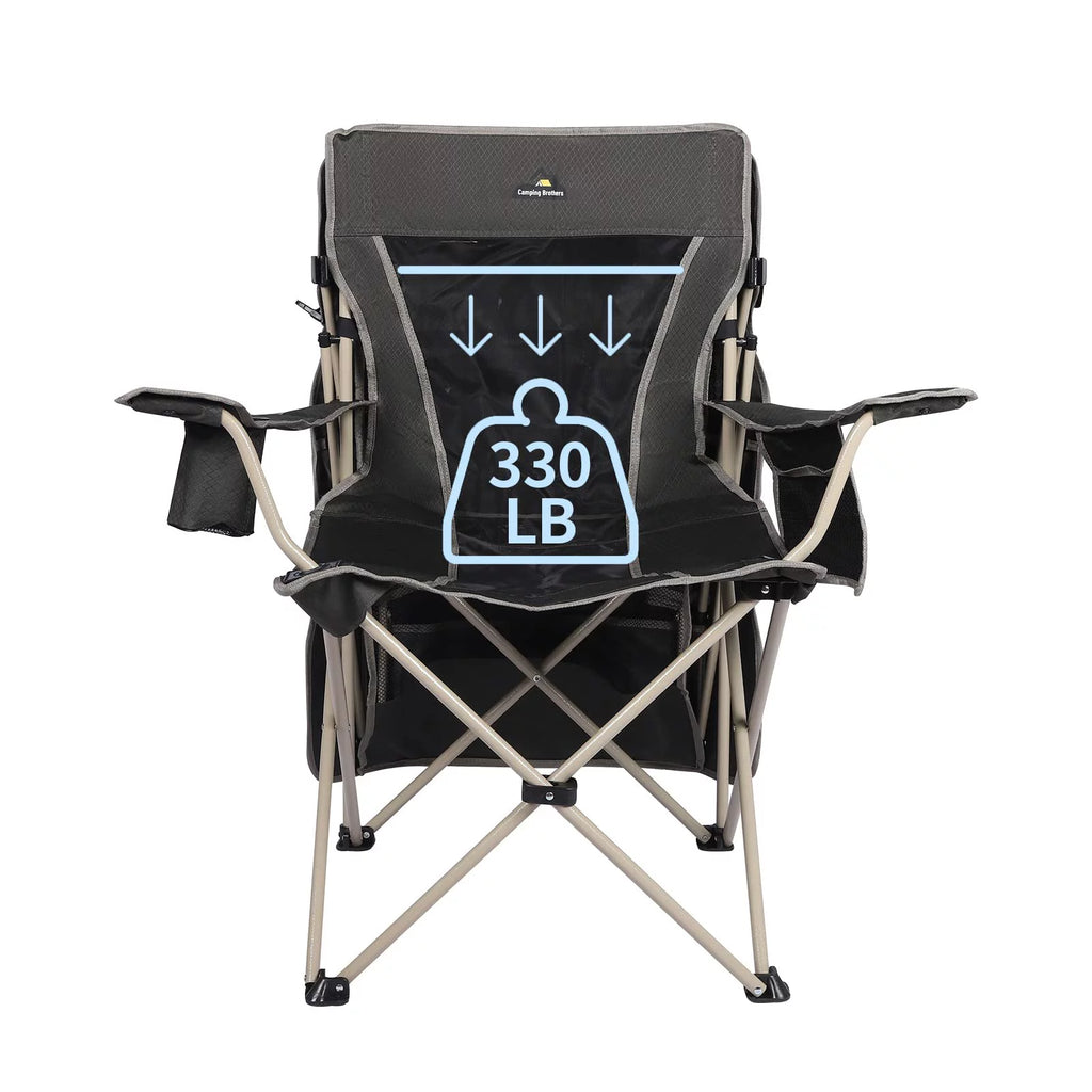Army Green Folding Camping Chair with Shade Canopy D9127