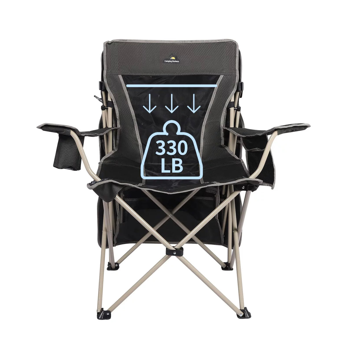 Army Green Folding Camping Chair with Shade Canopy D9127