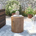 Light Grey Wood-Look Stump Side Table F74683