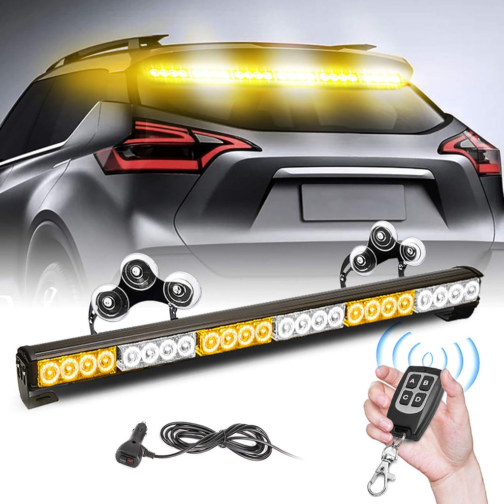 27 Inch 6 Panel LED Strobe Light Bar with Wireless Remote Control (Blue/Amber) Pack of 2 U109590