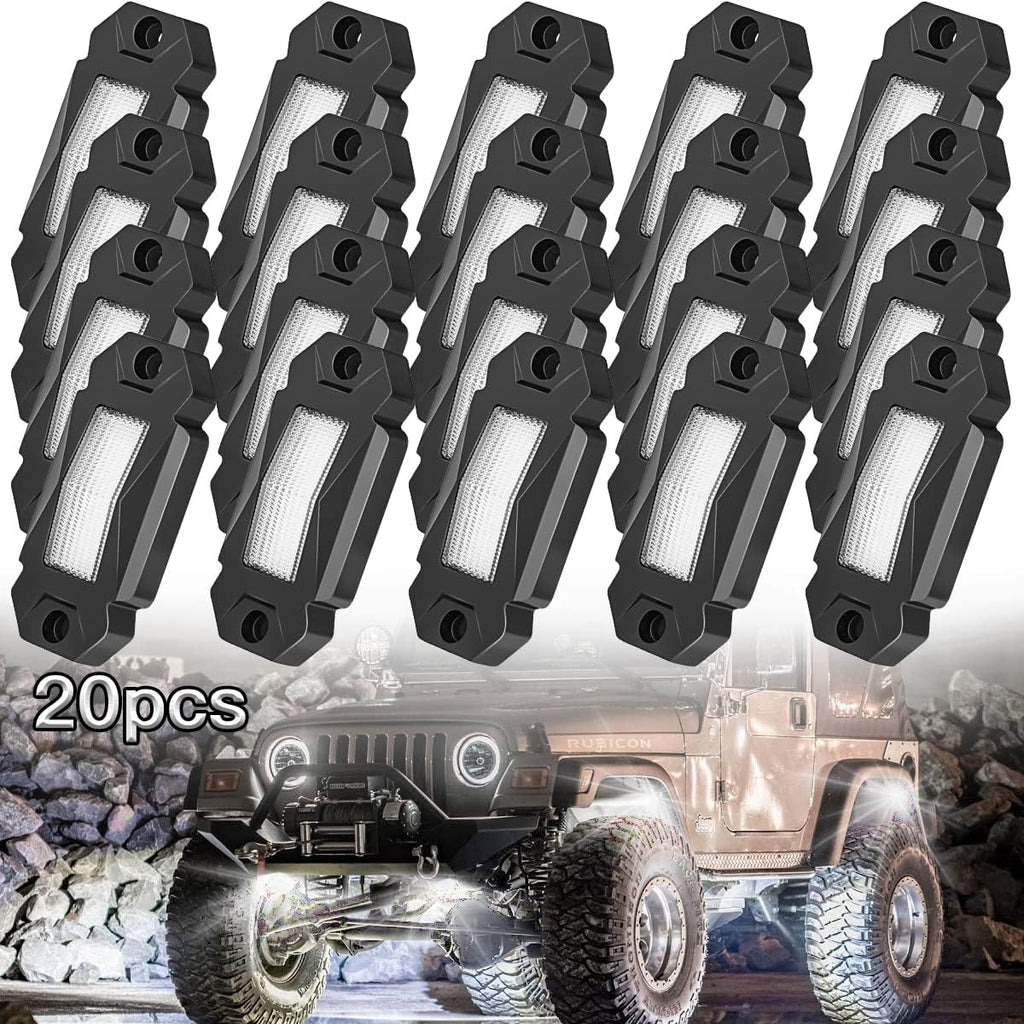 White LED Rock Lights 20PCS Waterproof E415800