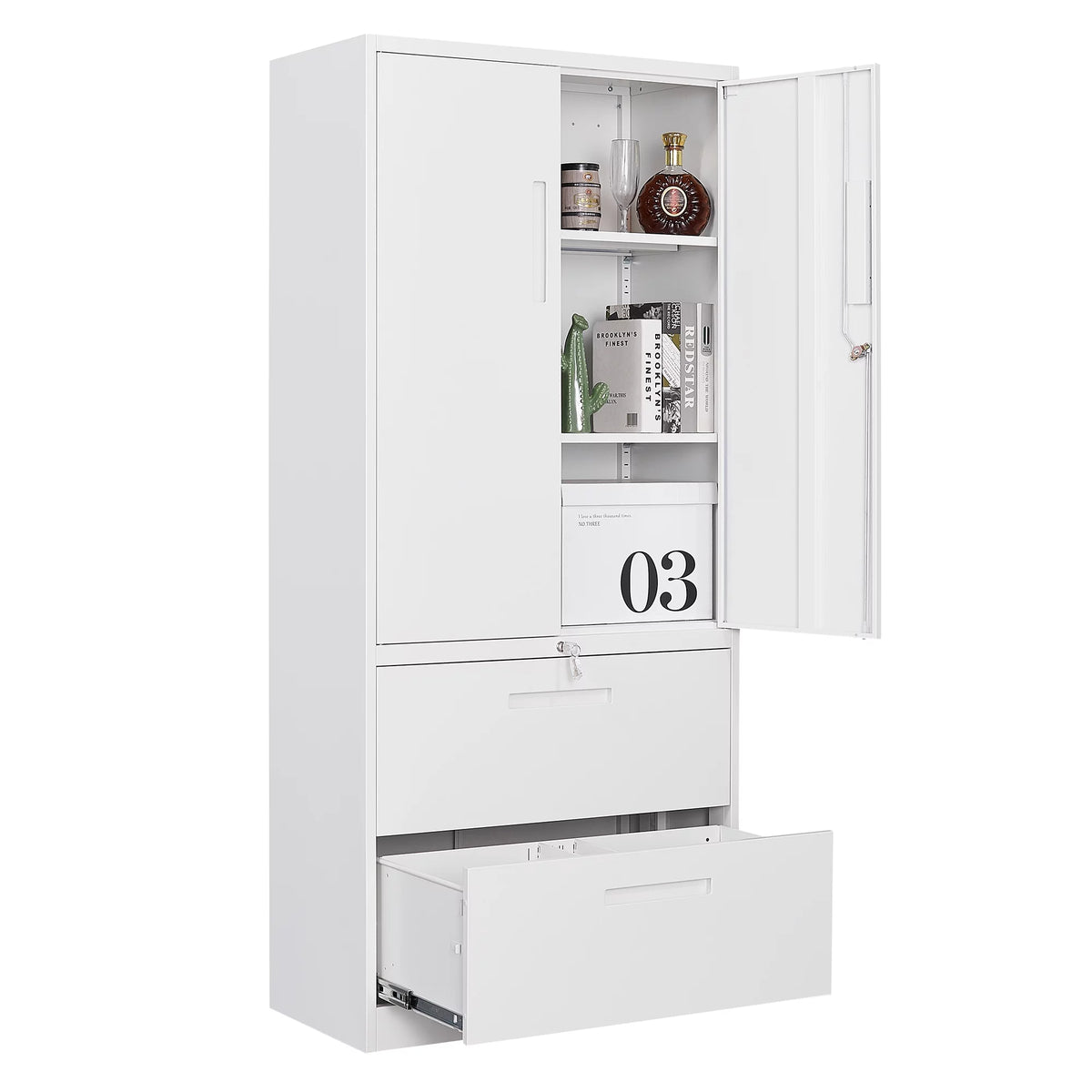 Metal Storage Cabinet with 2 Drawers D79578