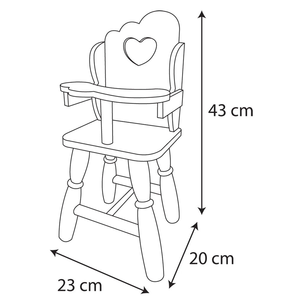 Pink Wooden Baby Doll High Chair G362