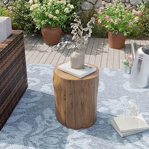 Light Grey Wood-Look Stump Side Table F74683