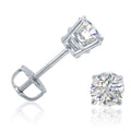 14K White Gold Diamond Stud Earrings with Screw Backs Y560363