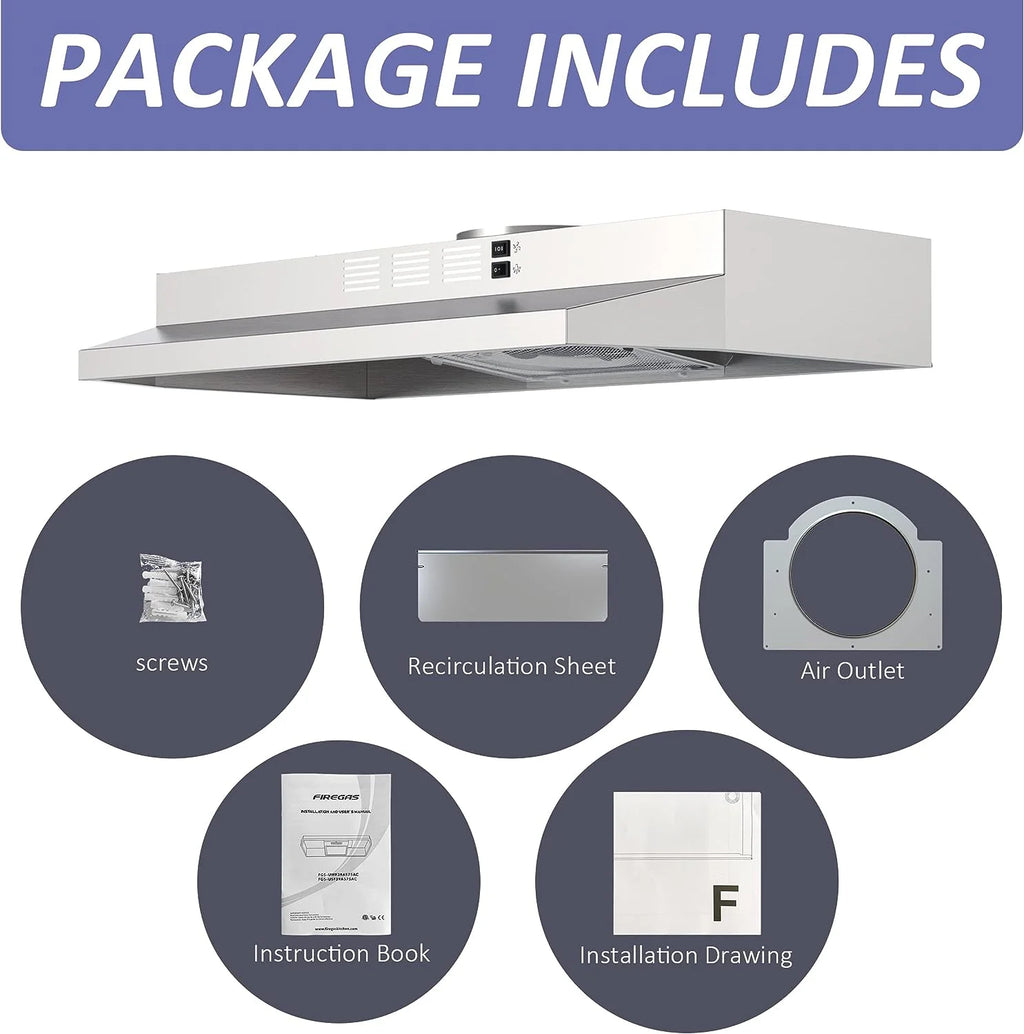 30 inch Under Cabinet Stainless Steel Range Hood U48357