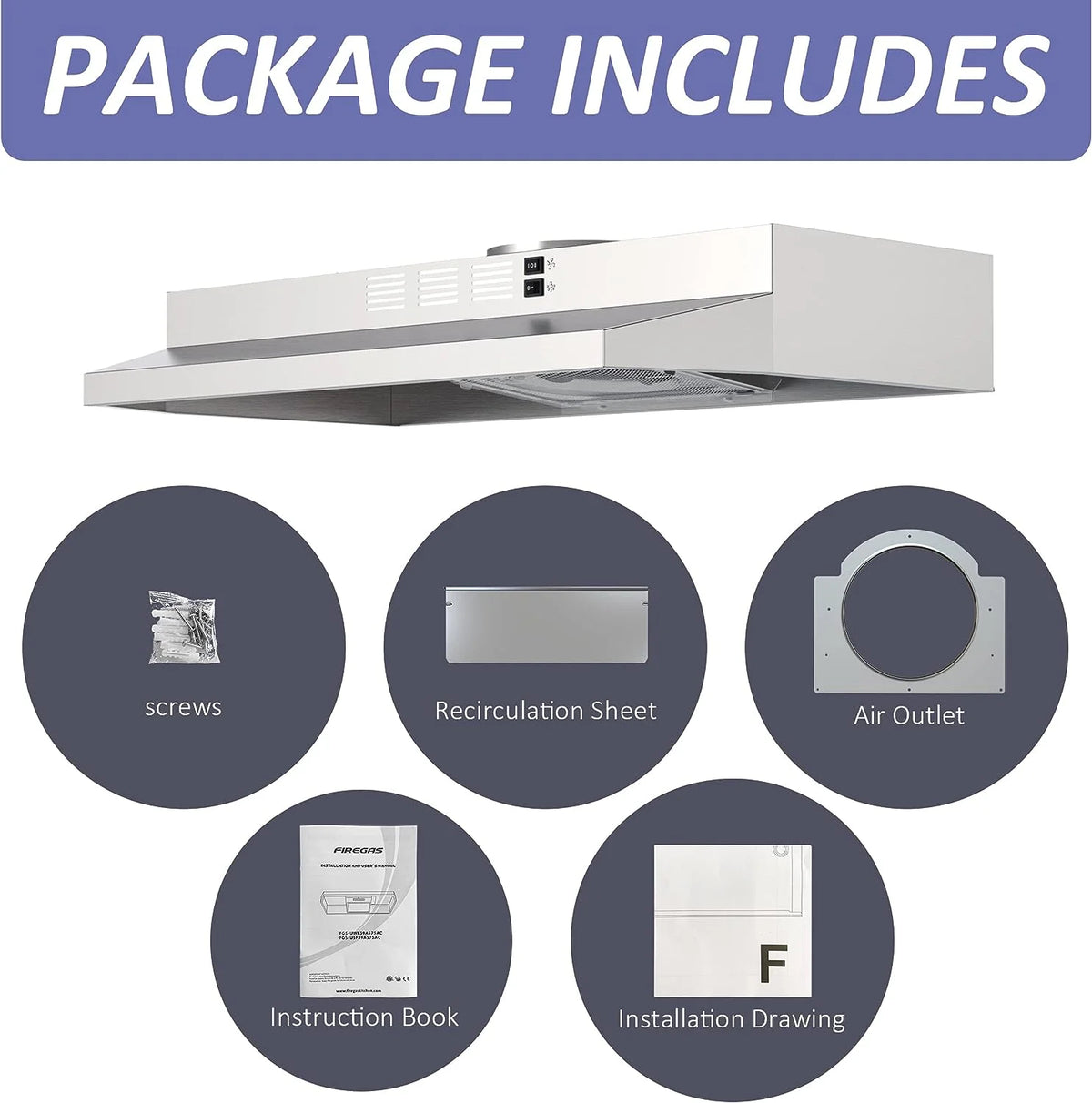 30 inch Under Cabinet Stainless Steel Range Hood U48357