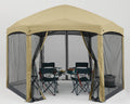 Pop Up 6 Sided Instant Screened Canopy Tent 12x10Ft White W832