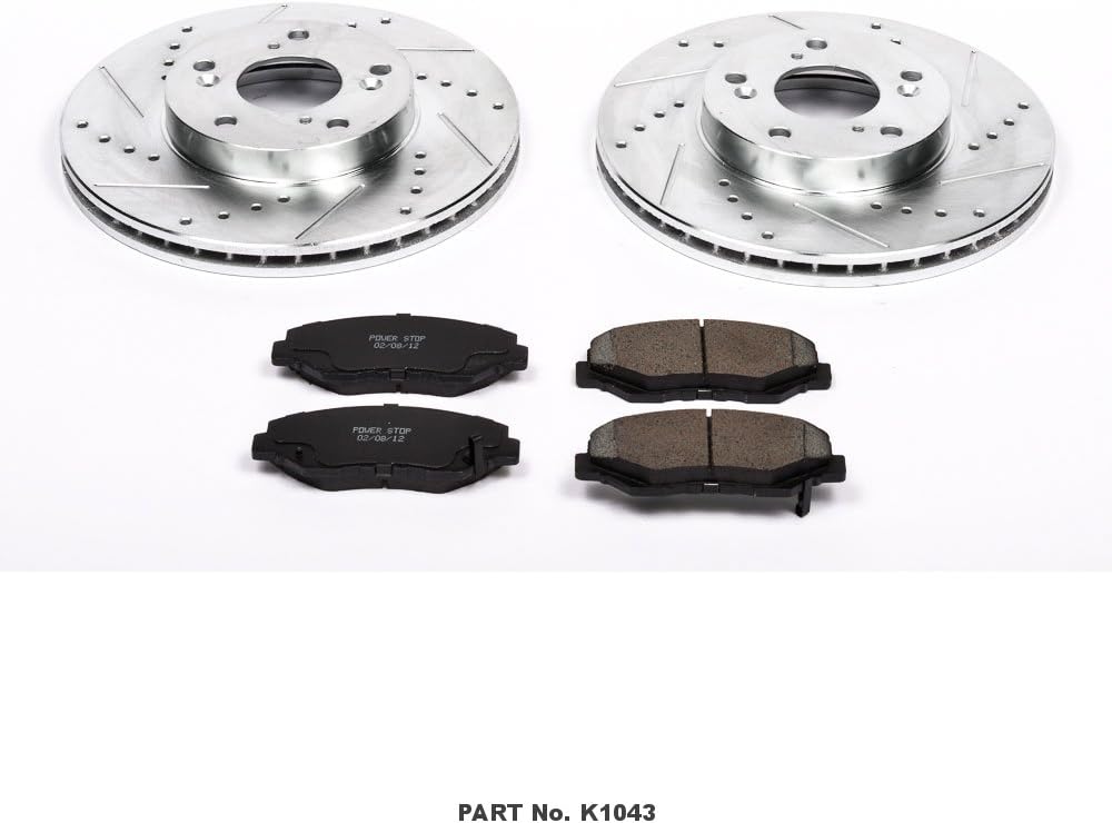 Carbon-Fiber Ceramic Brake Pad and Drilled and Slotted Rotor Kit Z256