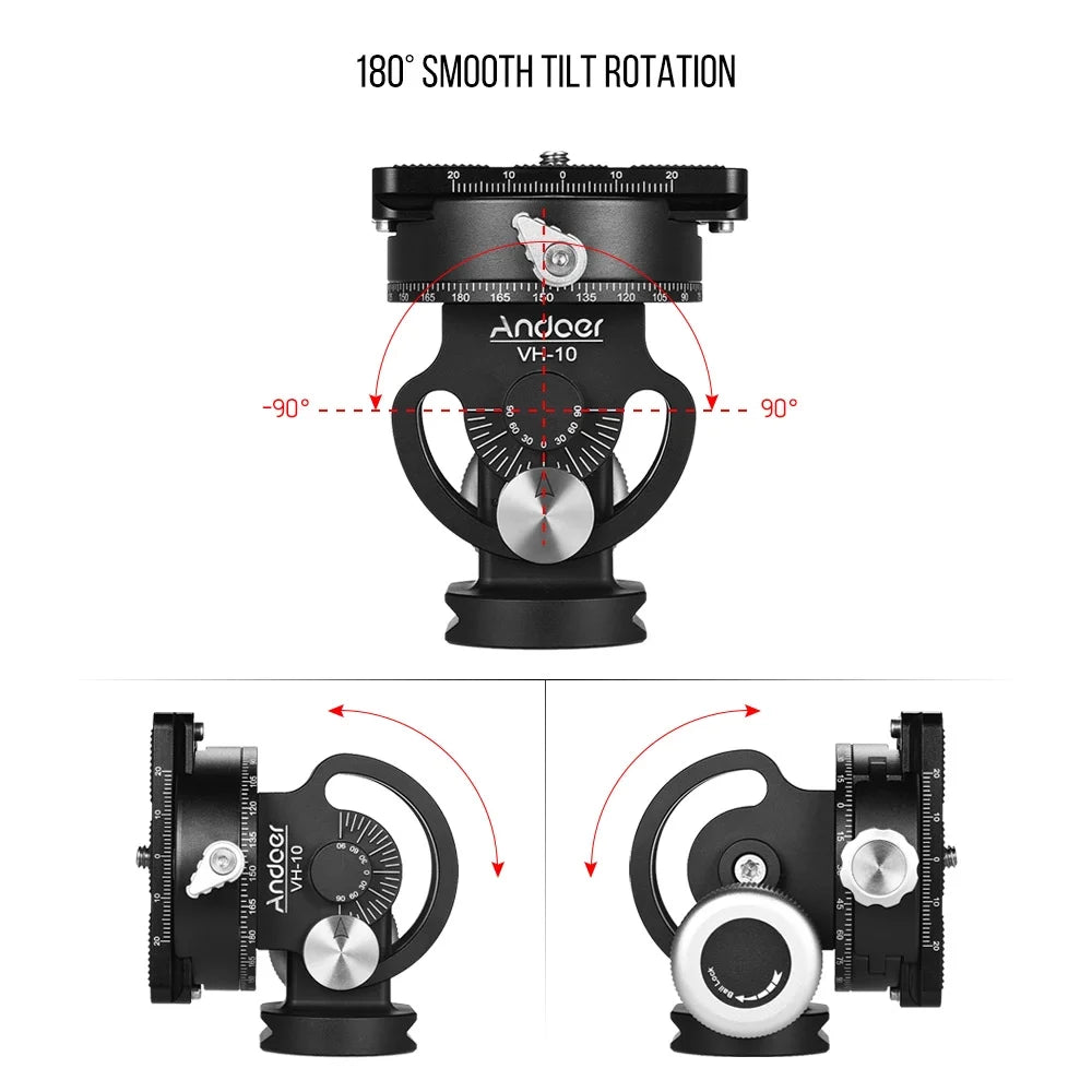 2 Way Pan/Tilt Tripod Head with Quick Release Plate D8778