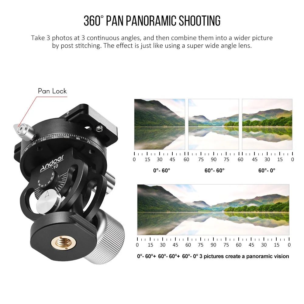 2 Way Pan/Tilt Tripod Head with Quick Release Plate D8778