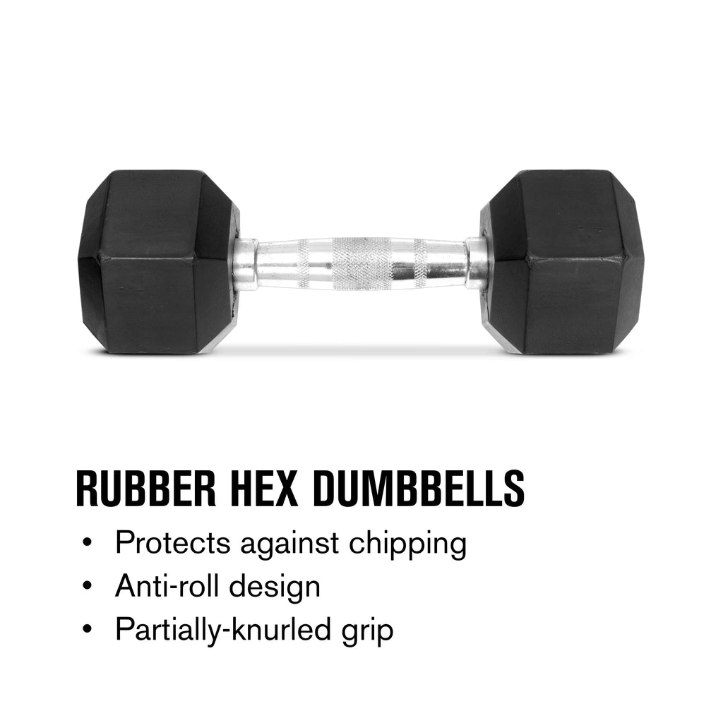 Rubber Hex Dumbbell, 105 lbs J5067