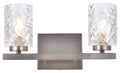 2 Lights Bath Sconce in Stain Nickel with Clear Shade A377