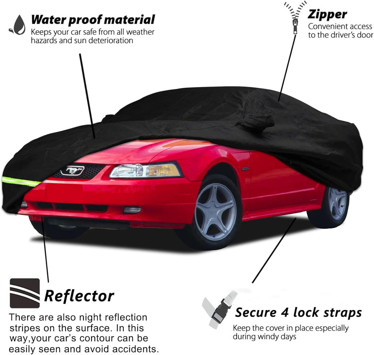 Waterproof Car Cover for Ford Mustang V42195