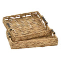 2 Piece Water Hyacinth Tray Set in Brown L25190
