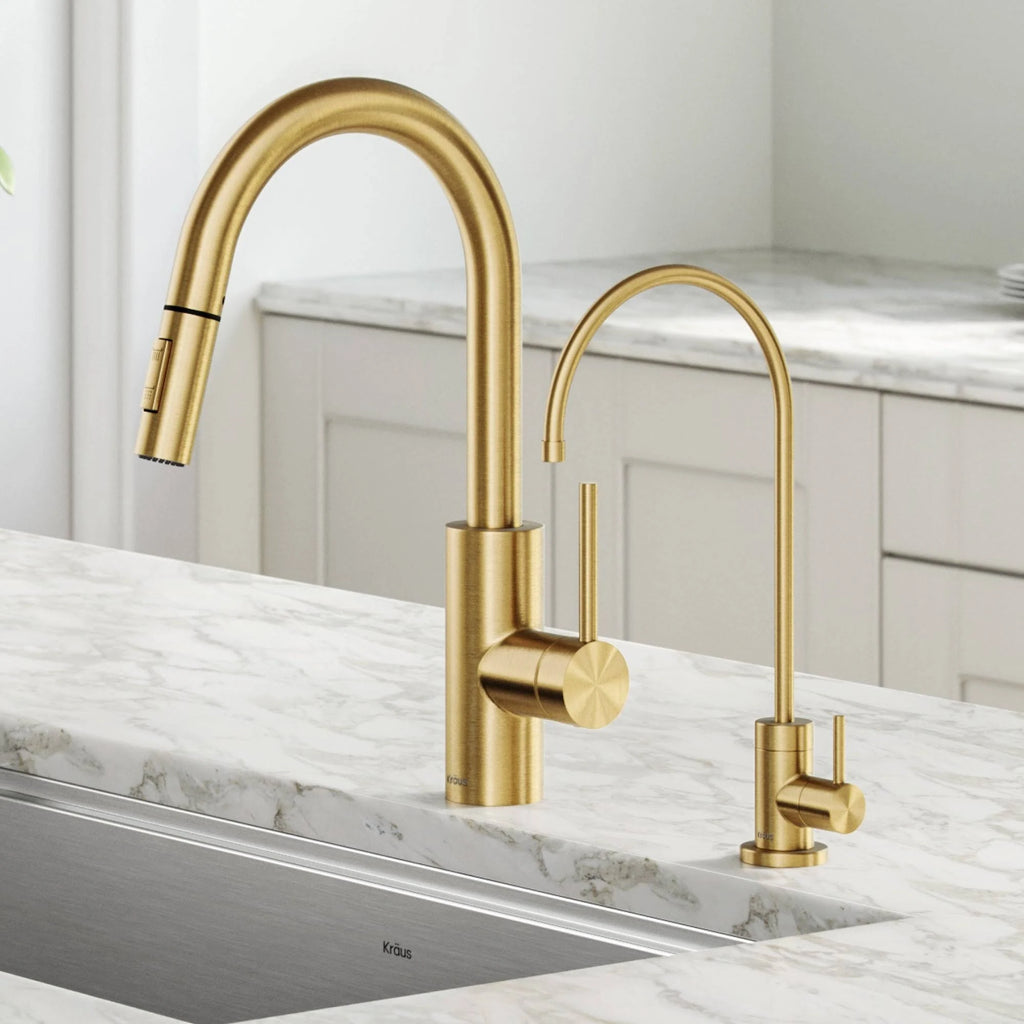2-Function 1-Handle Pulldown Kitchen Faucet with Dispenser Faucet U416