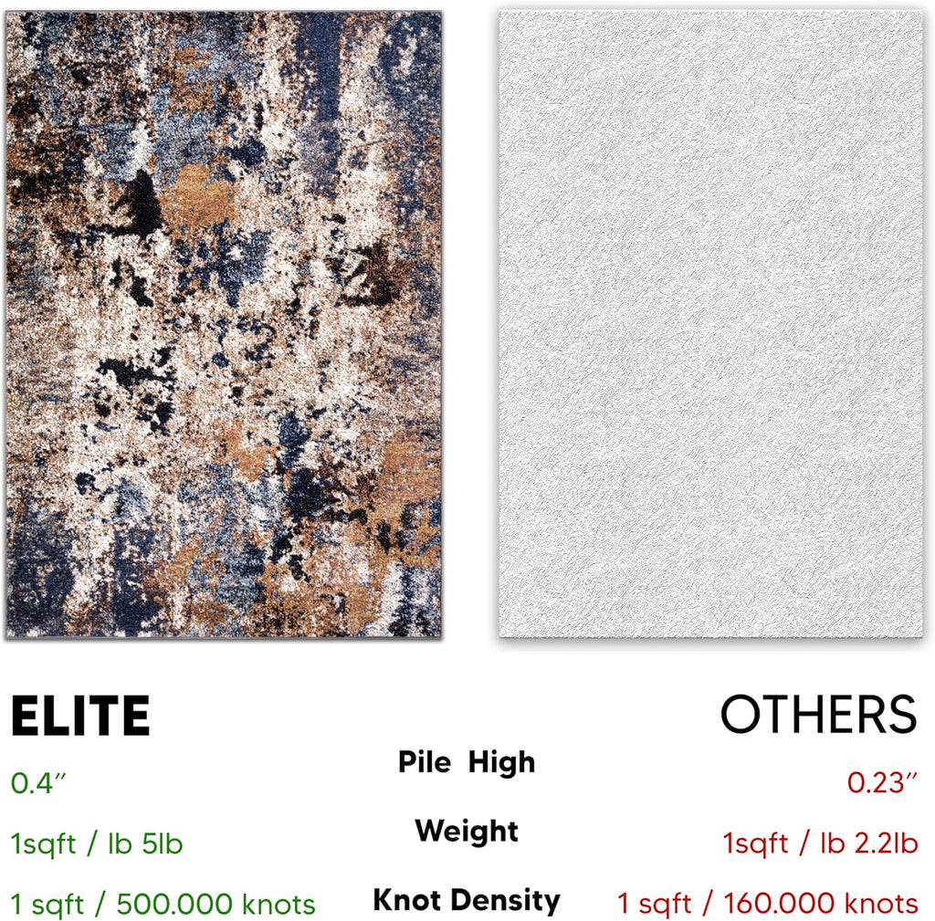 6x9 Non-Shedding Abstract Area Rug E71959