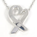 Loving Heart Silver Necklace Diamond 2.7g 43cm Jewelry L670
