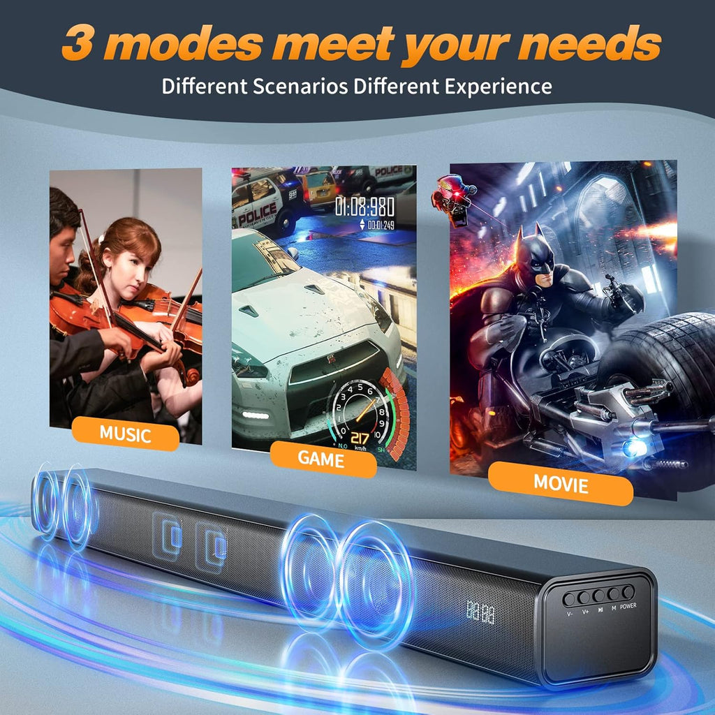 Soundbar 32 Inch with 3 Equalizer Modes, HDMI, Remote Control, 5.0 Bluetooth I394
