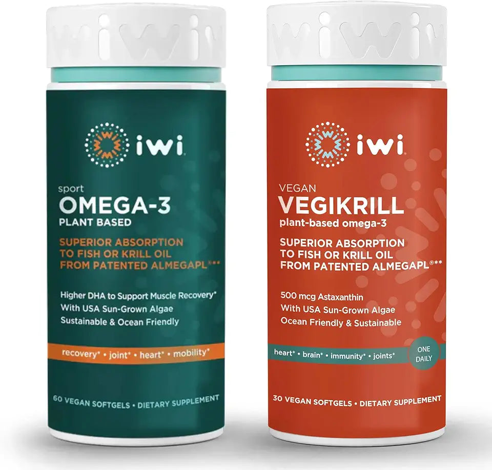 Vegan Plant-Based Algae Omega-3 with EPA + DHA, 30 Servings O18730