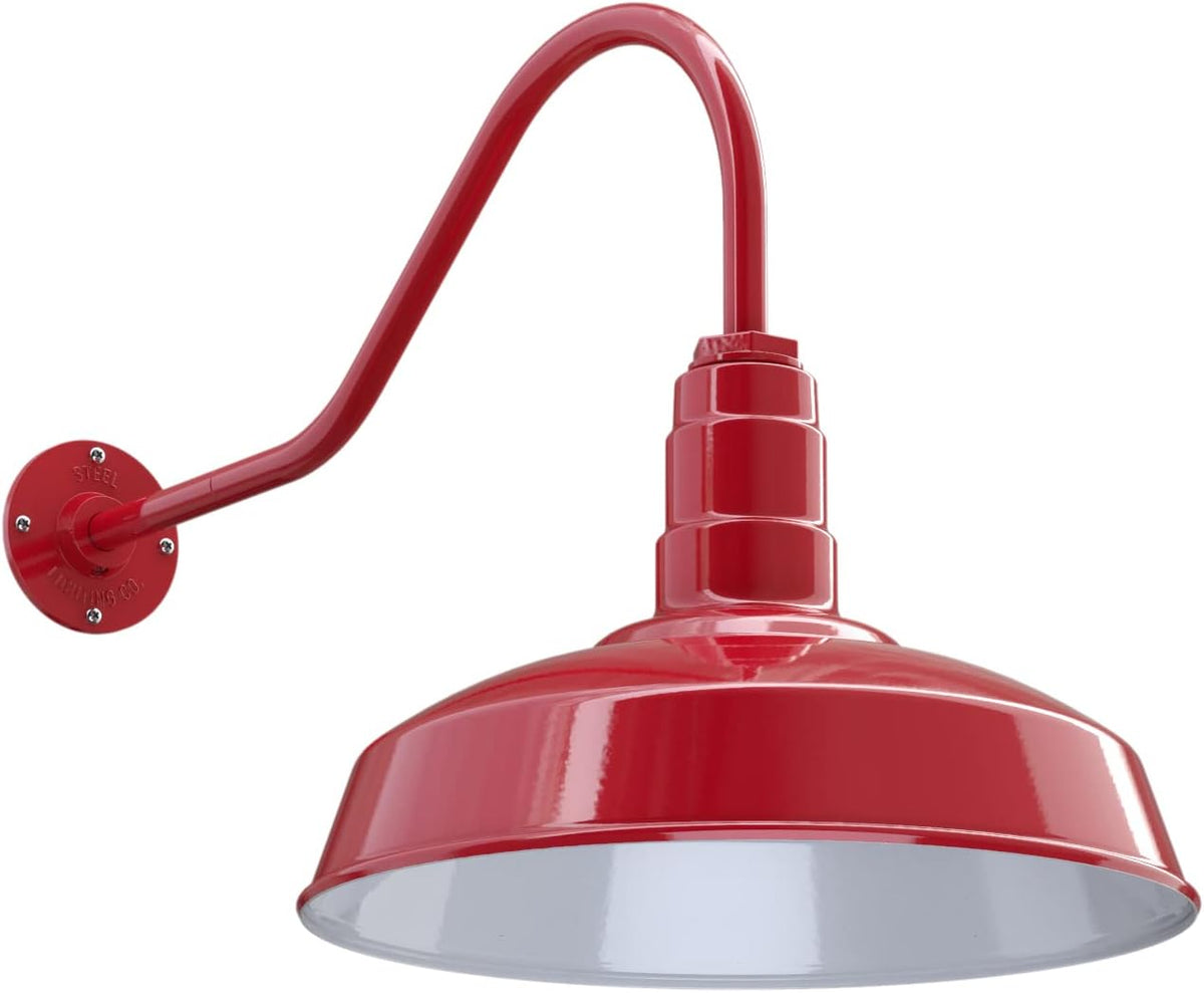 Black Outdoor Barn Light with 16 Dome and 16 Gooseneck R992859