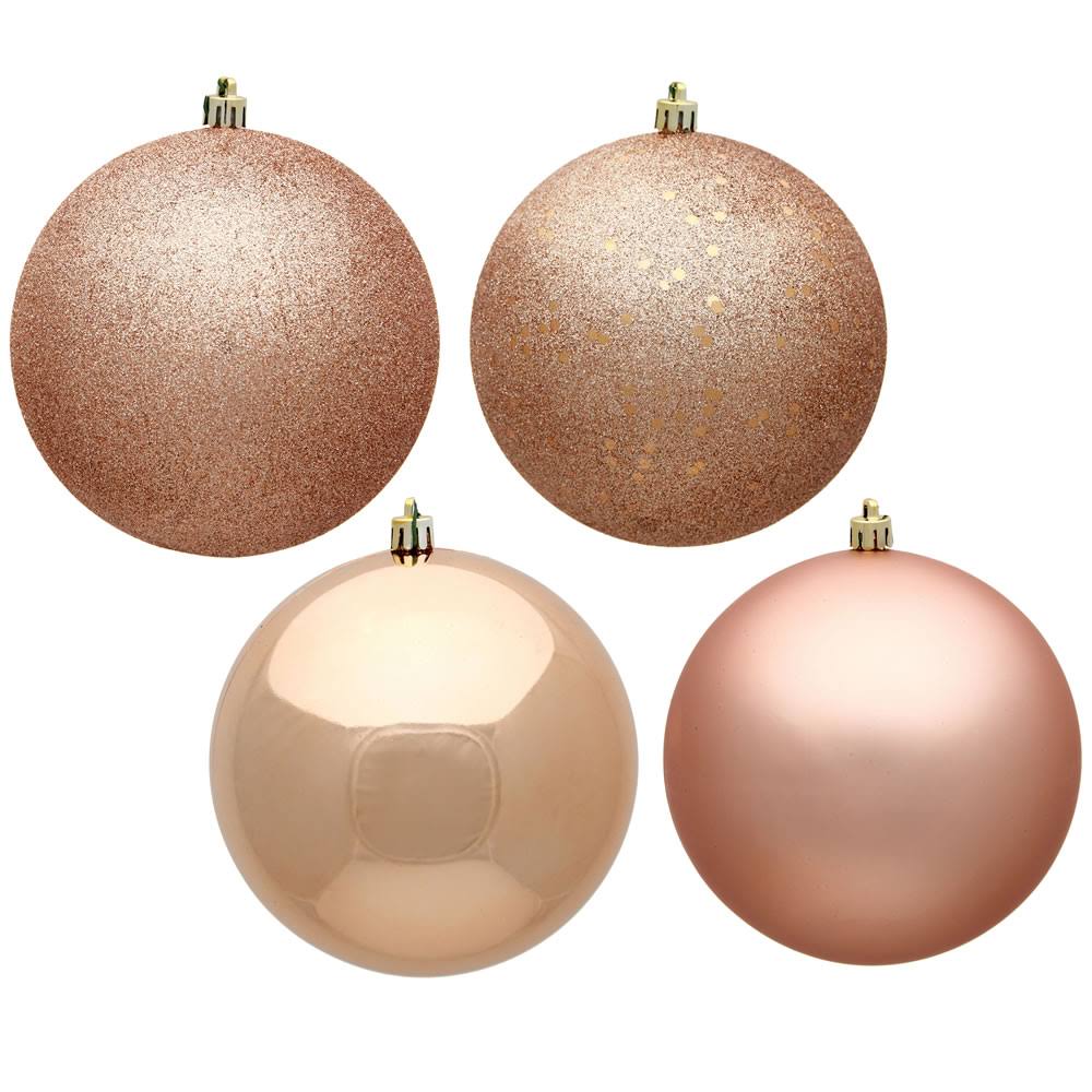 Rose Gold Ball Ornaments 4/Bag W247