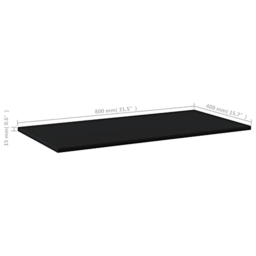 High Gloss Black 15.7"x7.9"x0.6" Wood Shelf Boards 8 pcs L154