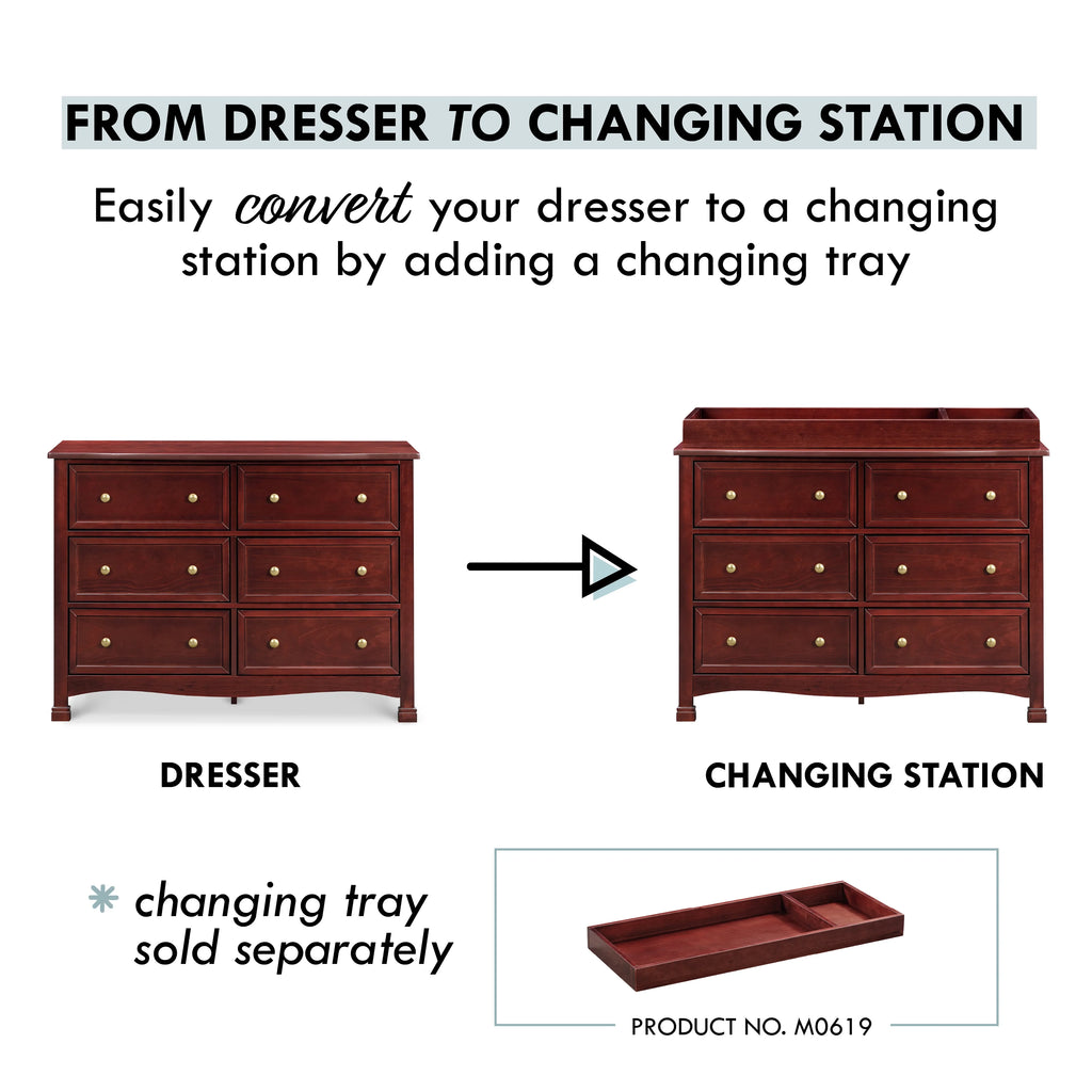 6-Drawer Double Wide Dresser, Rich Cherry D3287