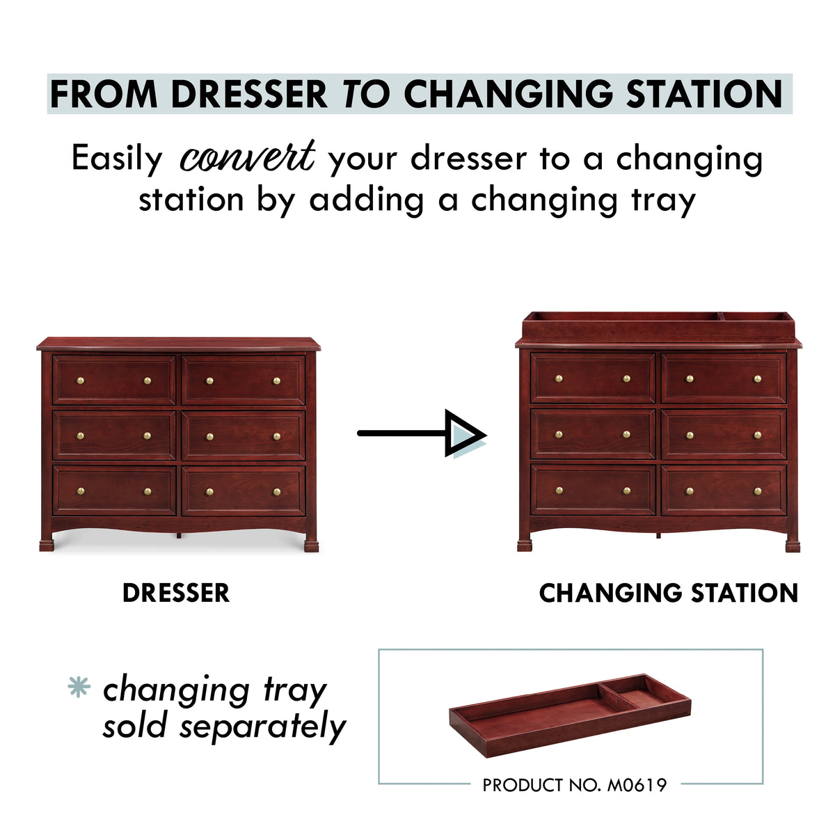 6-Drawer Double Wide Dresser, Rich Cherry D3287