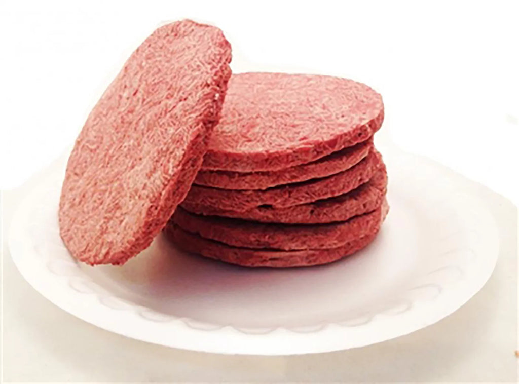 15-16 Thick Patties Freeze Dried Hamburger Ground Beef Patties in a #10 Can Y9861