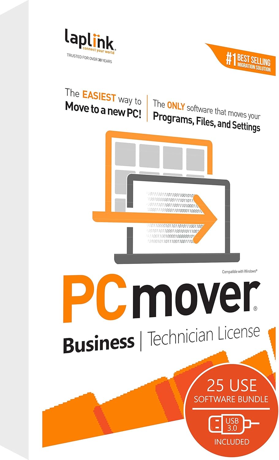 PCmover Business Technician License with USB 3.0 cable H3326