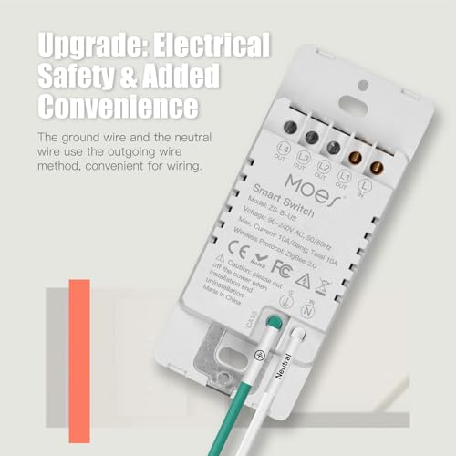 Zigbee Smart Switches, No Neutral Wire, Single Pole Light Switch A694