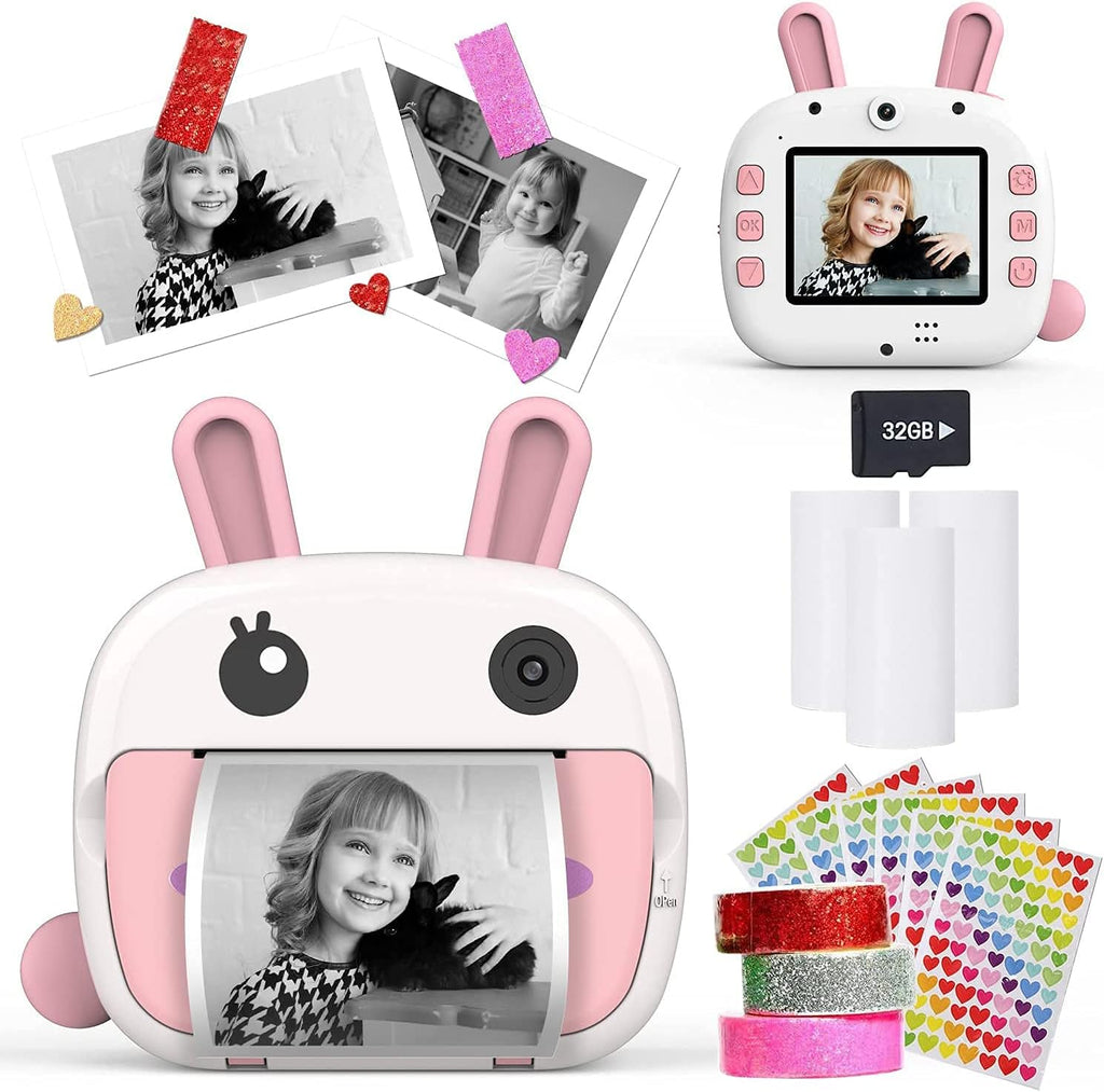 Instant Print Camera for Kids WiFi Zero Ink 4k with Paper Films 32GB V3385
