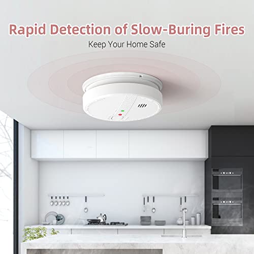 Hardwired Interconnected Photoelectric Smoke Detector with Replaceable 9V Battery G9755