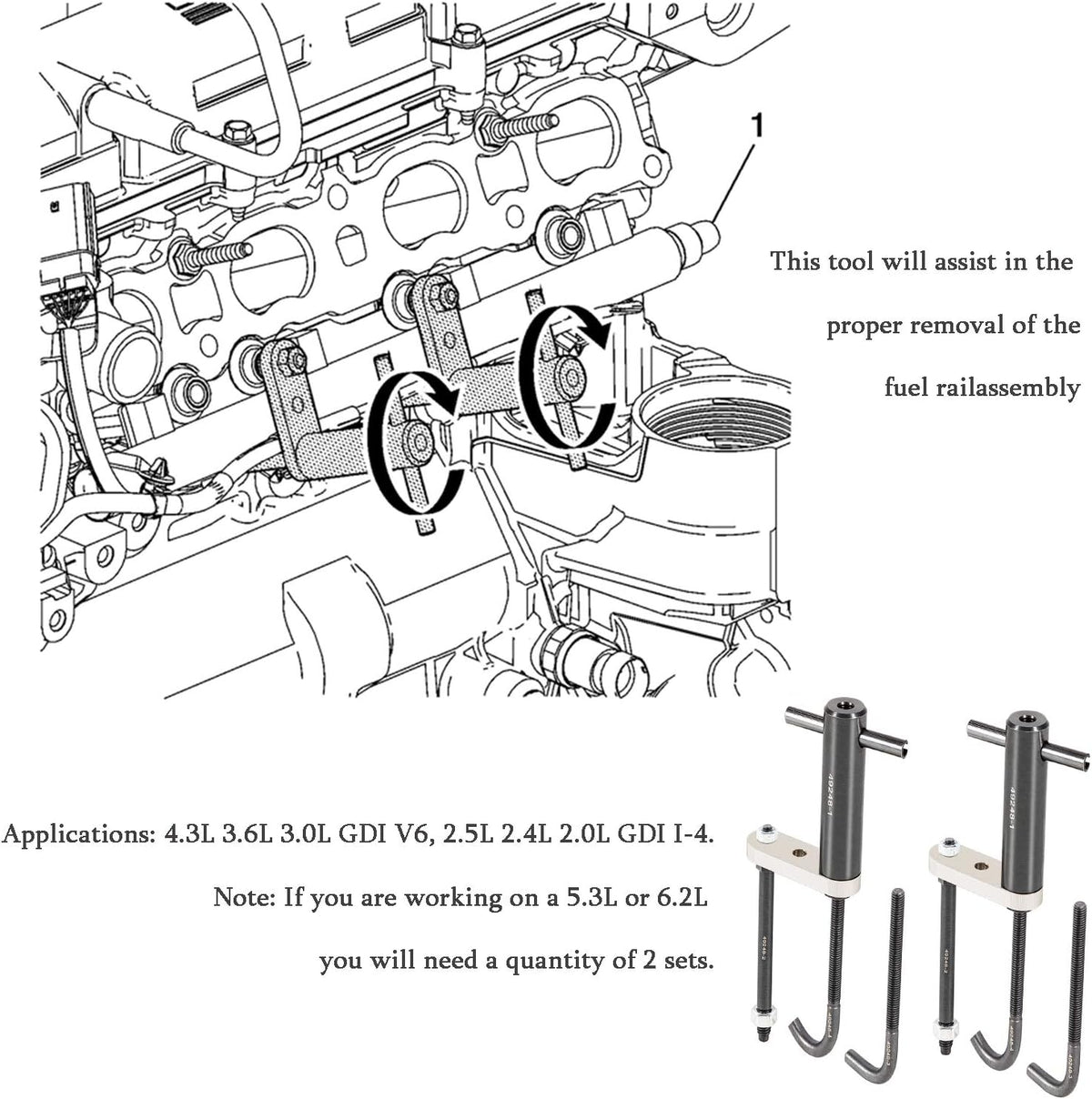 Injector Rail Assembly Remover for Direct Injection Engines 2007-2014 R777151