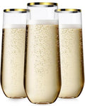 24 Pcak 9 Oz Plastic Champagne Flutes V93327