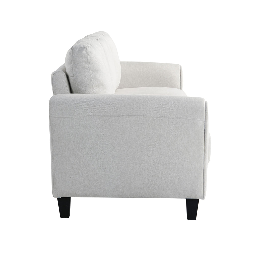 Oyster Fabric Sofa with Rolled Arms E400227