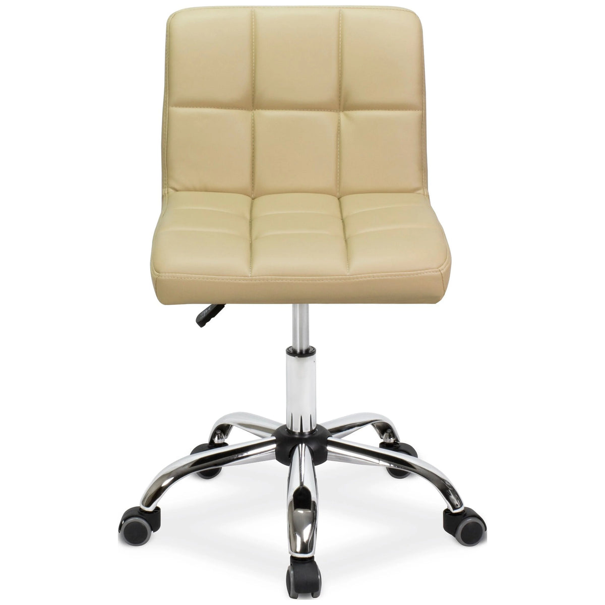 Cream Pearl Button-Tufted Armless Desk Chair J809971