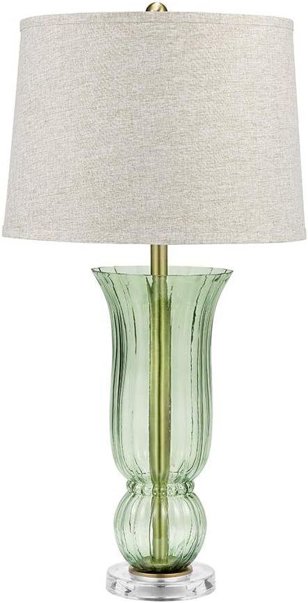 Tulip Ribbed Glass Table Lamp, 33, Turquoise S260288