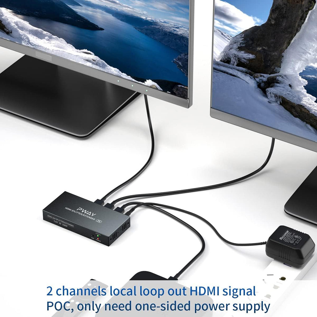 HDMI Extender Splitter 1x2 4K 30Hz Over Ethernet Cable 70m S693330