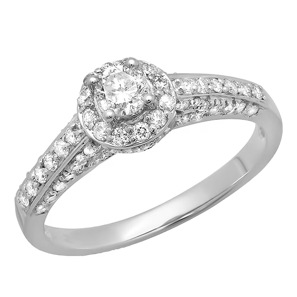 14k White Gold Diamond Engagement Ring W9822